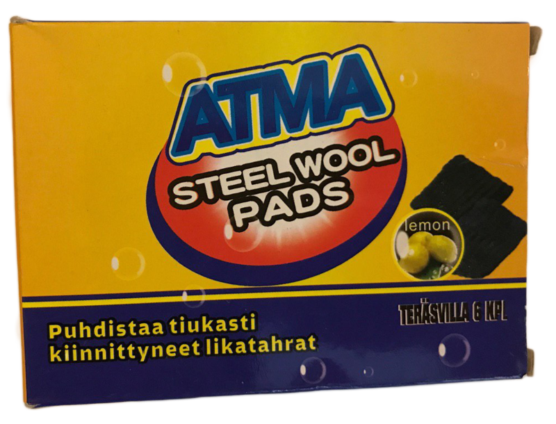 Atma steel wool pads Стальная губка с моющим средством 6 шт в упаковке