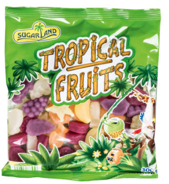 Sugarland Tropical Fruits Жевательные конфеты со вкусом тропических фруктов 300гр