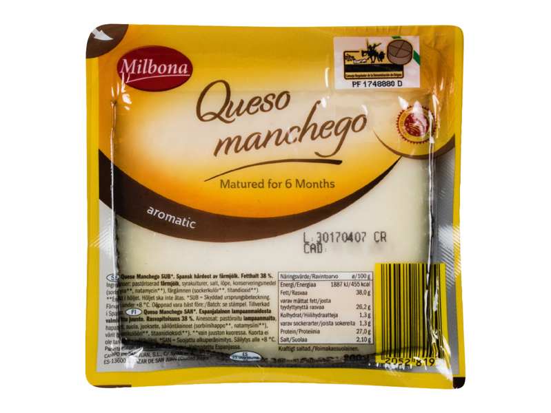 Milbona Queso Manchego Традиционный испанский сыр из овечьего молока