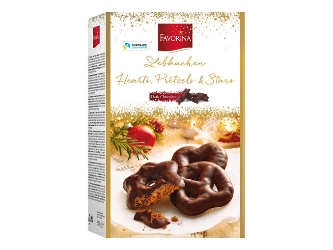 Favorina Lebkuchen Имбирные пряники в темном шоколаде 500гр