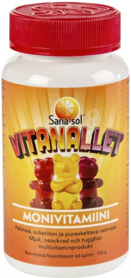 Sana-sol Vitanallet Детские витамины - мишки 60 таб