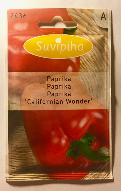 Suvipiha Paprika Californian Wonder Семена перец паприка Калифорнийское Чудо №2436