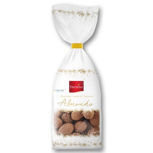 Favorina Almonds Chocolate coated & Cinnamon Рождественский миндаль в шоколаде с корицей 200 гр