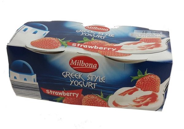 Milbona Greek Style Yogurt Strawberry Греческий йогурт клубничный 4*125 гр