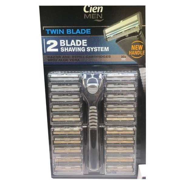 Cien MEN TWIN BLADE 2 Станок для бритья +20 кассет