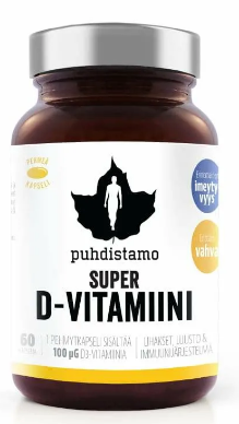 Puhdistamo Super D-vitamiini Витамин D 60 кап