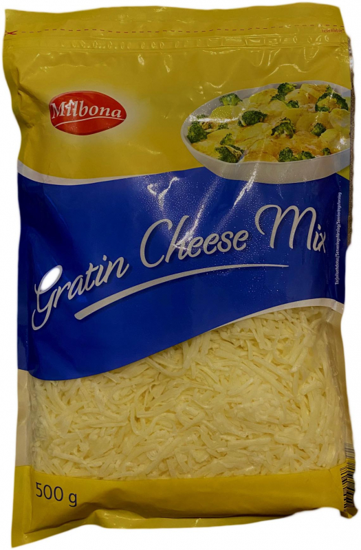 Milbona Gratin Cheese Mix Тертый сыр для запекания 500гр