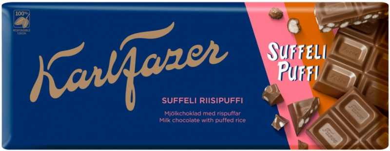 Fazer Chocolate Suffel Rice Puff Молочный шоколад с суфле из воздушного риса 198гр