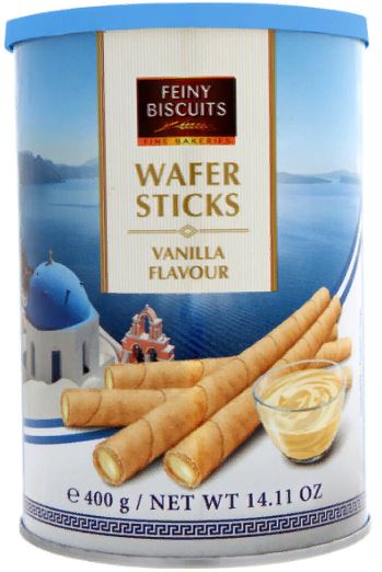 Feiny Biscuits Wafer Sticks Vanilla Flavour Вафельные ванильные палочки 400гр