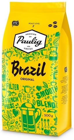 Paulig Brazil Кофе в зернах паулиг 500гр