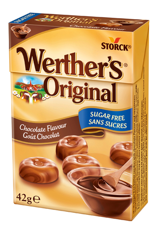 Werther´s Original Sugar Free Chocolate Flavour Сливочно-шоколадная карамель без сахара 42гр