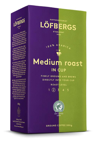 Lofbergs Medium Roast in cup Кофе молотый для заваривания в чашке 500гр