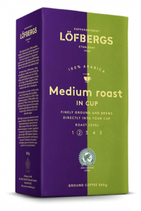 Lofbergs Medium Roast in cup Кофе молотый для заваривания в чашке 500гр