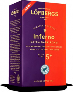 Lofbergs Inferno экстра темный кофе обжарка 5+ 450гр