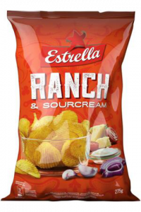 Estrella Ranch & Sourcream Чипсы Эстрелла рифленые соус Ранч и сметана 275гр